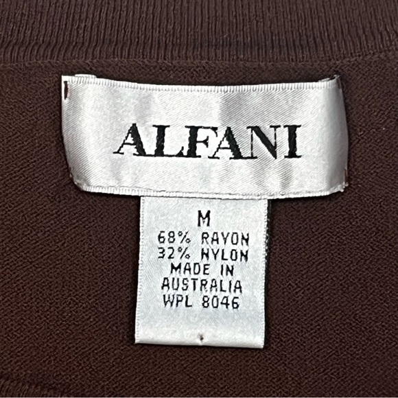 Vintage Alfani Rayon And Nylon Brown Tank Top Shirt Size Women Size Medium - Picture 5 of 11